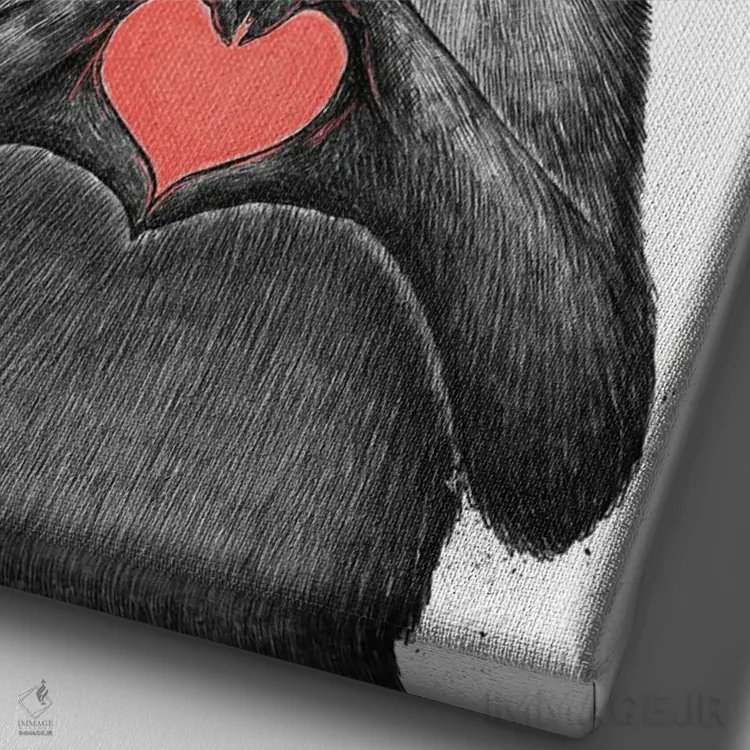 تابلو دکوراتیو سمور دریایی عاشقانه اثر نیکیتا کورنکوف - نمای نزدیک بافت بوم