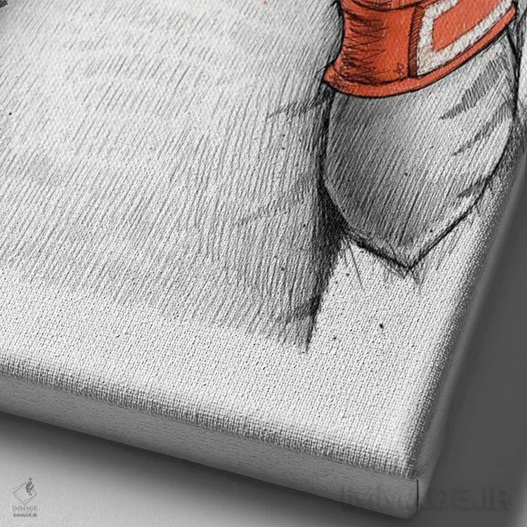 تابلو دکوراتیو ببر بوکسور اثر نیکیتا کورنکوف - نمای نزدیک بافت بوم