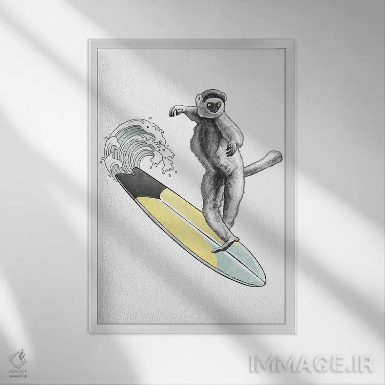 تابلو دکوراتیو سیفاکا موج سوار اثر نیکیتا کورنکوف - نمای قابدار سفید