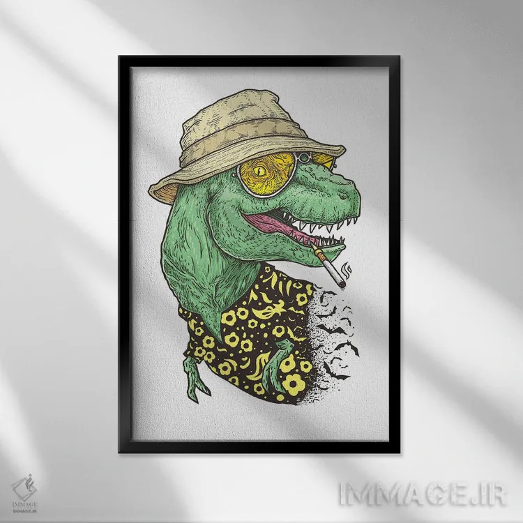 تابلو دکوراتیو دوک تی رکس اثر نیکیتا کورنکوف - نمای قابدار مشکی