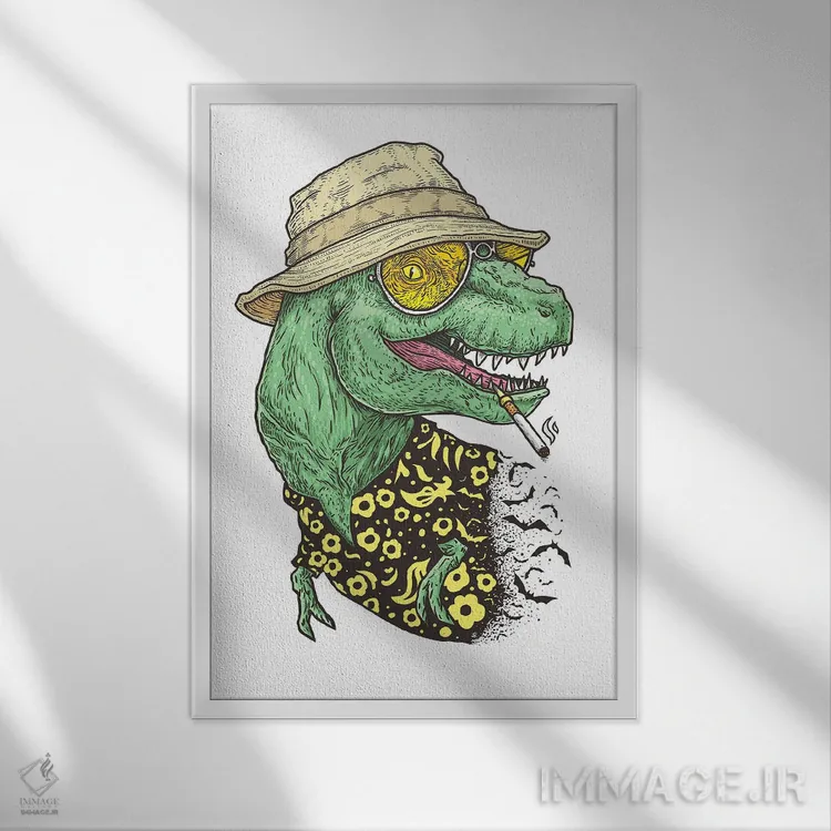 تابلو دکوراتیو دوک تی رکس اثر نیکیتا کورنکوف - نمای قابدار سفید