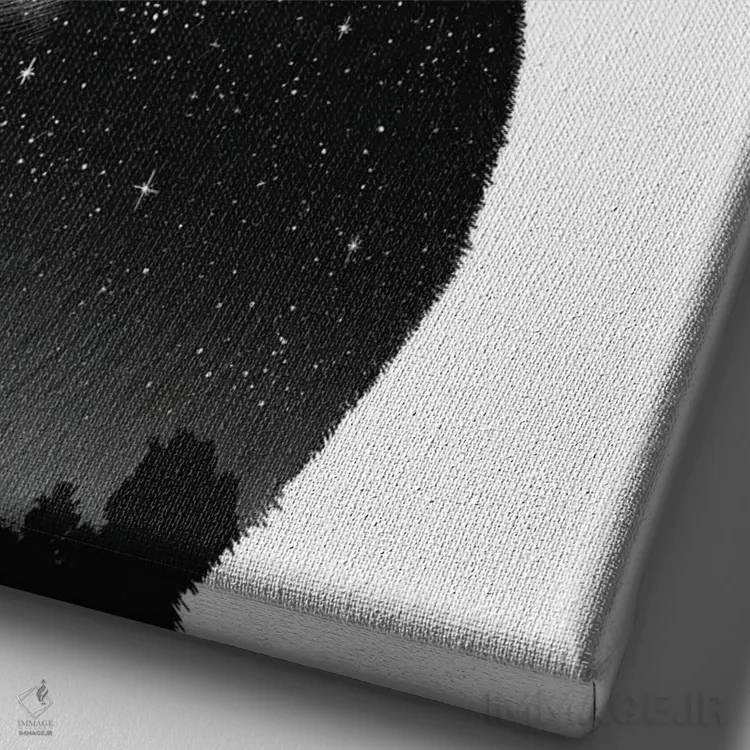 تابلو دکوراتیو گربه شبانه اثر نیکیتا کورنکوف - نمای نزدیک بافت بوم