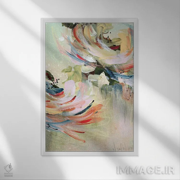 تابلو انتزاعی حس خانه اثر نیکول ویکمن - نمای قابدار سفید