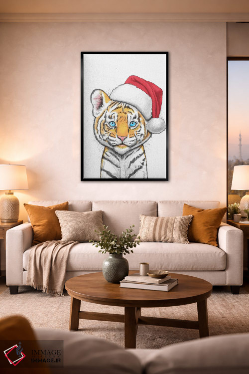 تابلو دکوراتیو ببر کلاه دار اثر نیکیتا کورنکوف - D2B