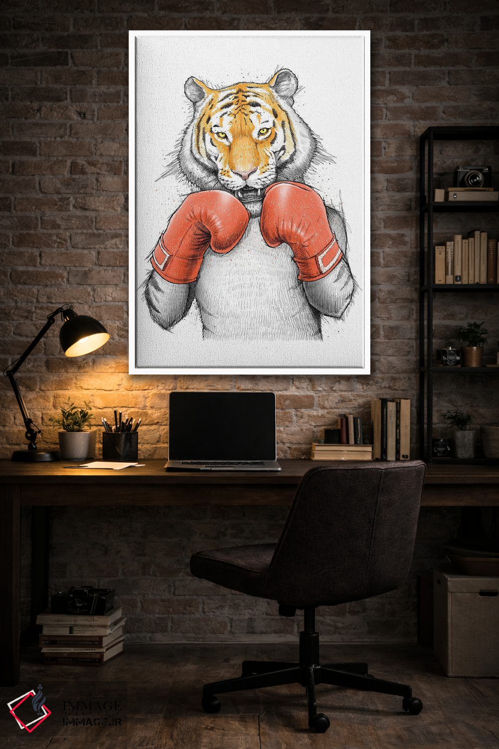 تابلو دکوراتیو ببر بوکسور اثر نیکیتا کورنکوف - D3W