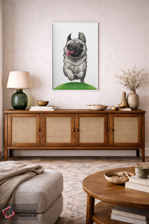 تابلو دکوراتیو پاگ در حال دویدن اثر نیکیتا کورنکوف - D2W