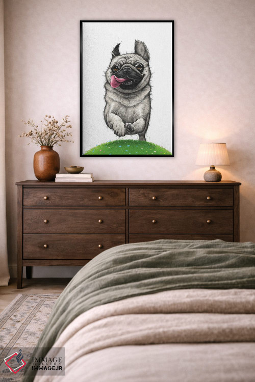 تابلو دکوراتیو پاگ در حال دویدن اثر نیکیتا کورنکوف - D3B