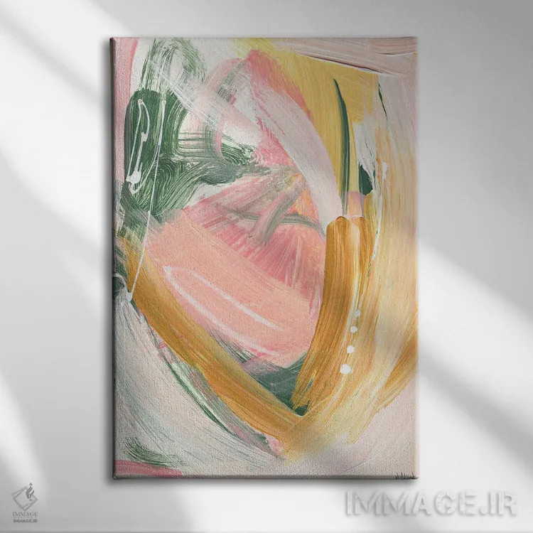تابلو انتزاعی خیلی خوشحال با هم اثر نیکول ویکمن - نمای روبهرو روی دیوار