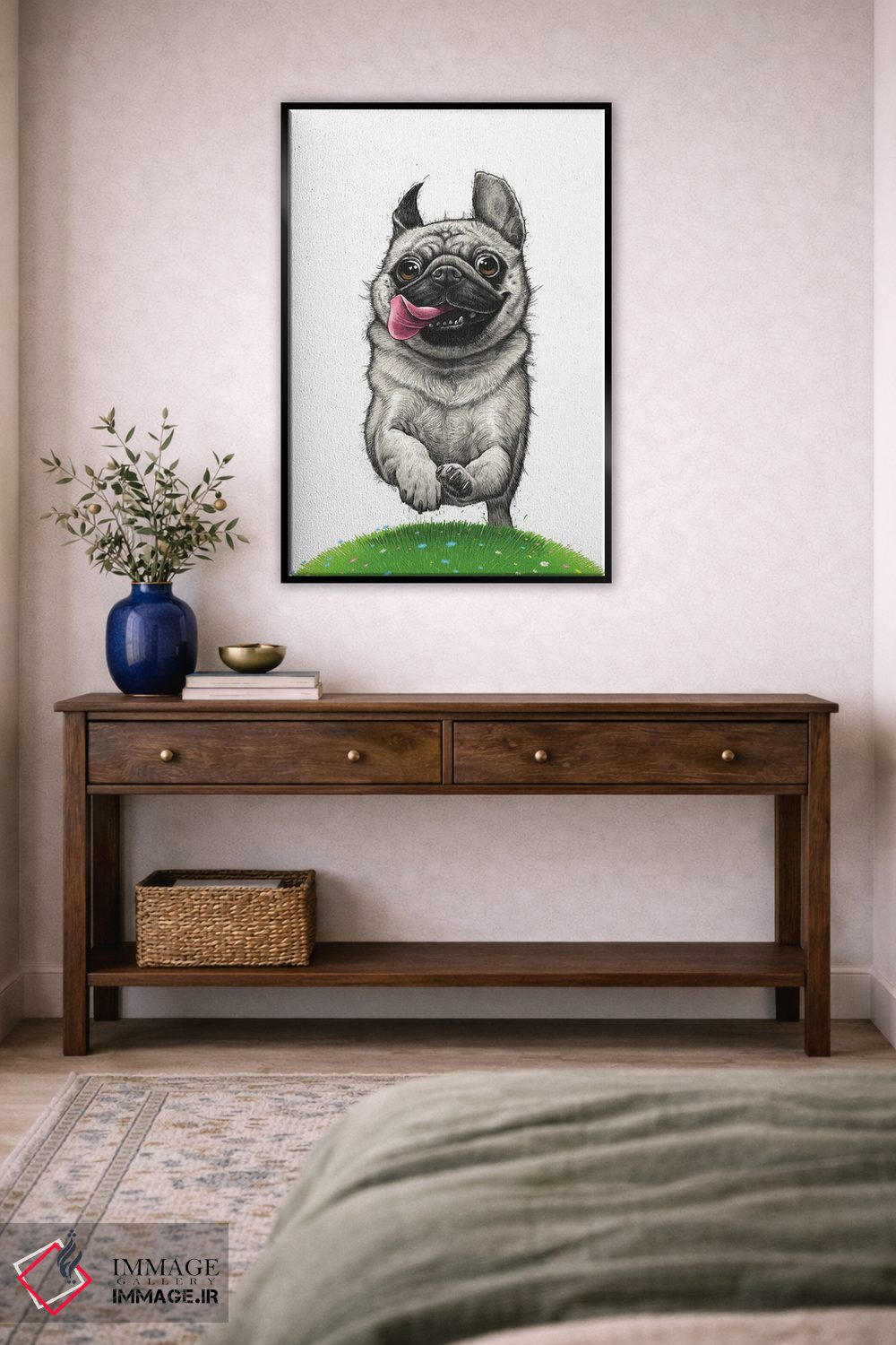 تابلو دکوراتیو پاگ در حال دویدن اثر نیکیتا کورنکوف - D4B