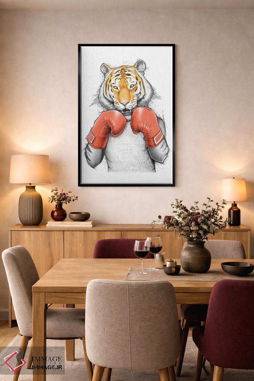 تابلو دکوراتیو ببر بوکسور اثر نیکیتا کورنکوف - D5B