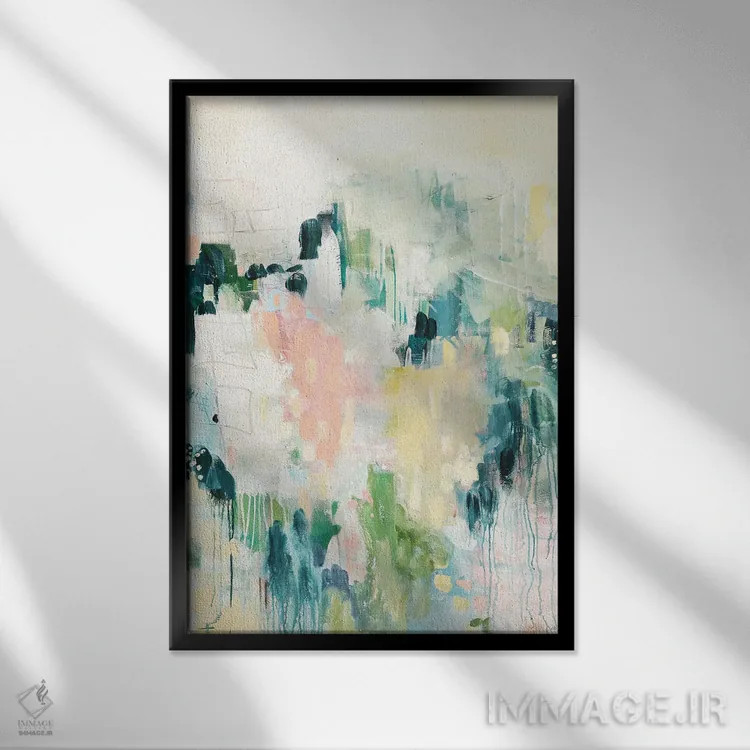 تابلو انتزاعی پیاده روی در پارک اثر نیکول ویکمن - نمای قابدار مشکی