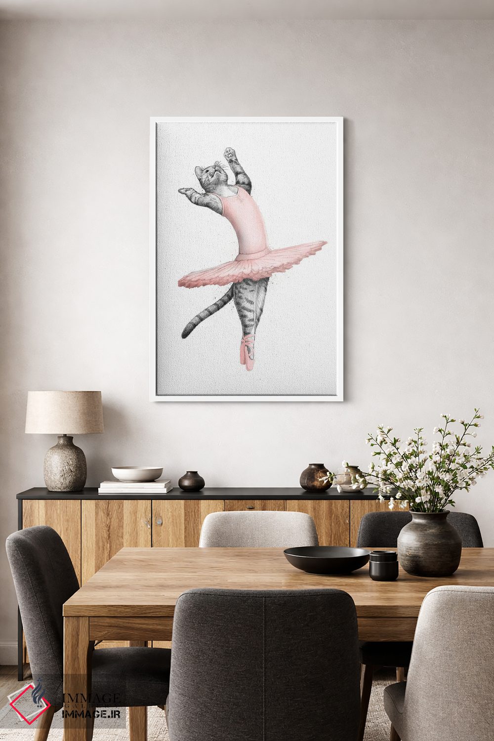 تابلو دکوراتیو گربه بالرین اثر نیکیتا کورنکوف - D3W