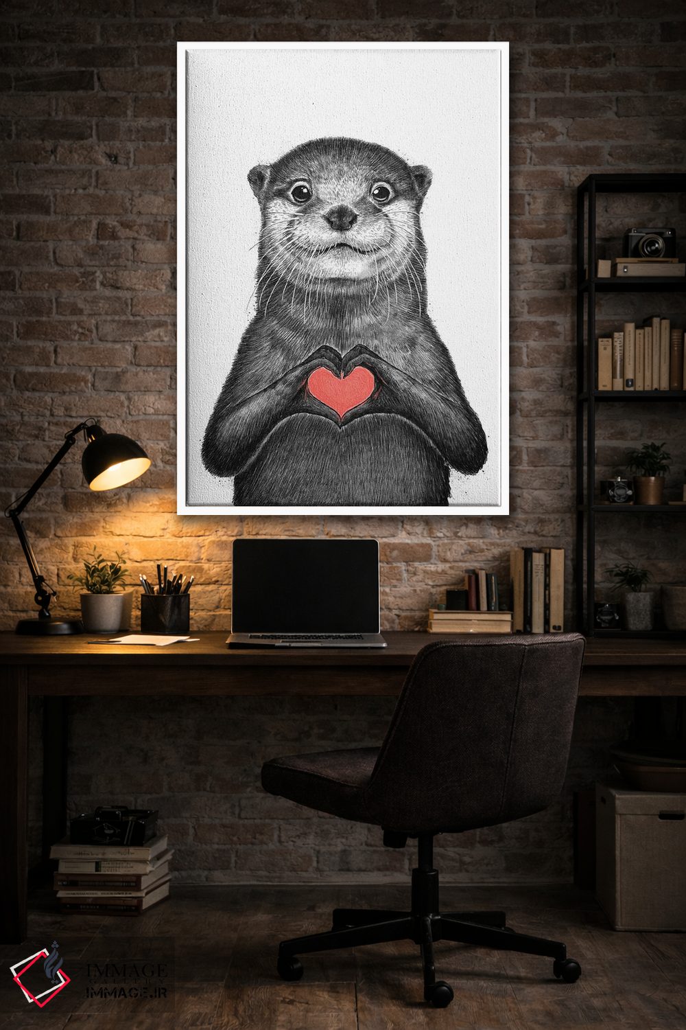 تابلو دکوراتیو سمور دریایی عاشقانه اثر نیکیتا کورنکوف - D4W