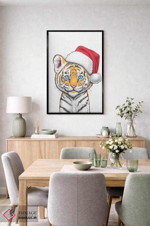 تابلو دکوراتیو ببر کلاه دار اثر نیکیتا کورنکوف - D6B