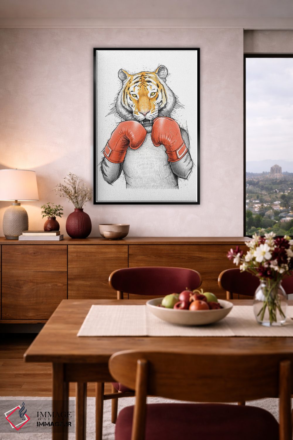 تابلو دکوراتیو ببر بوکسور اثر نیکیتا کورنکوف - D6B