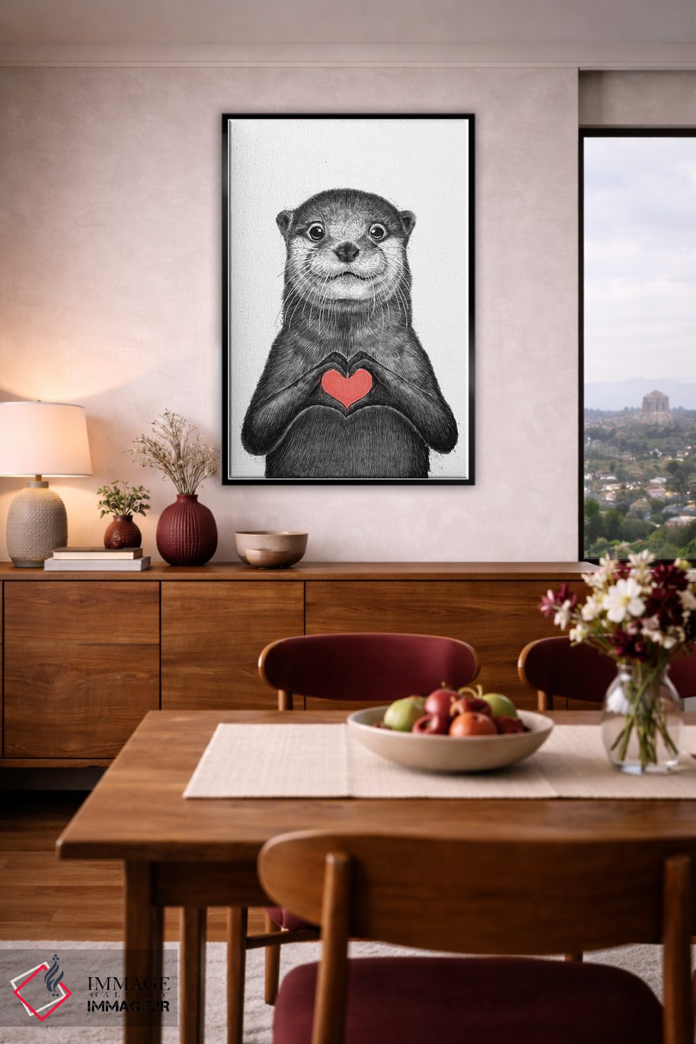 تابلو دکوراتیو سمور دریایی عاشقانه اثر نیکیتا کورنکوف - D5B