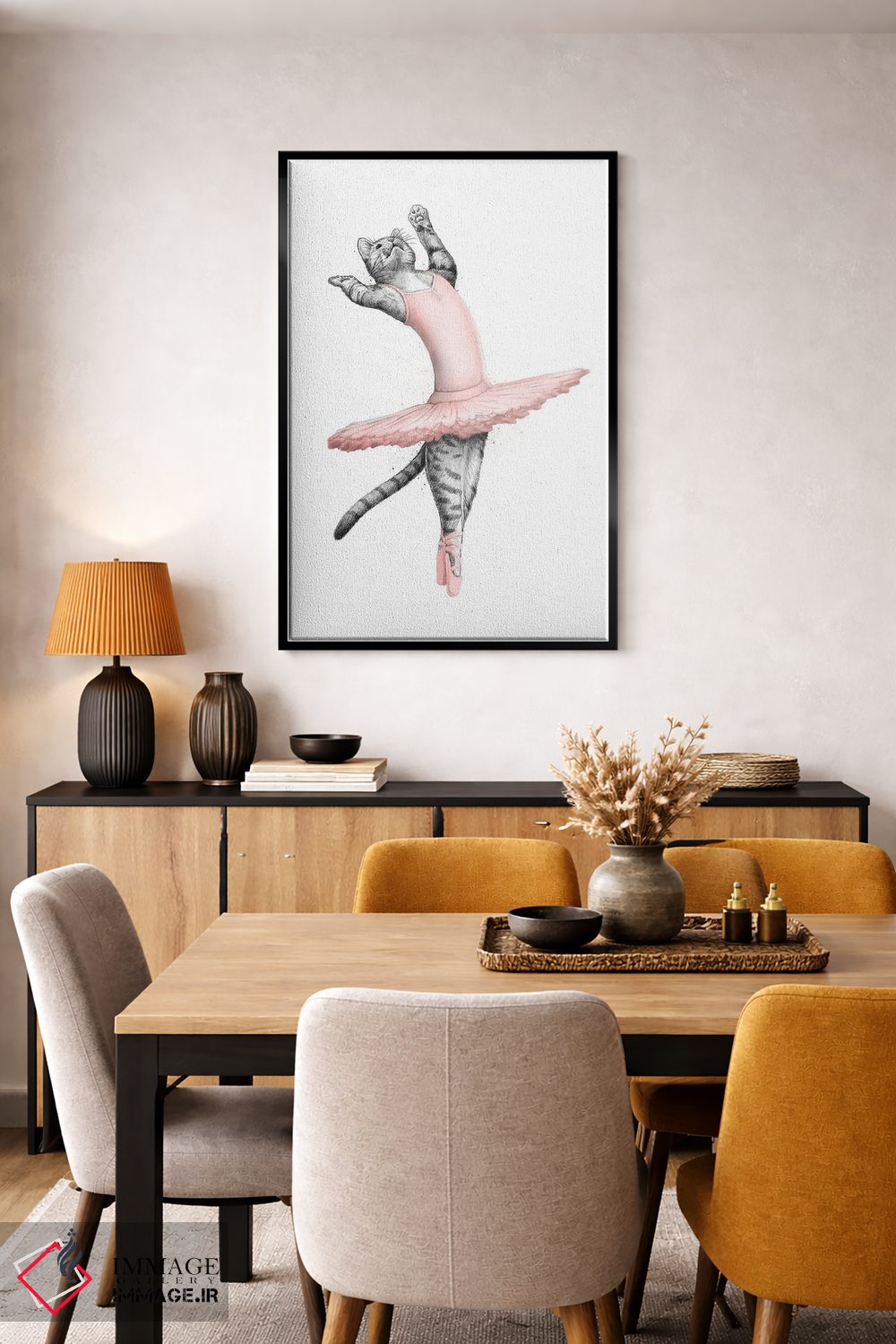 تابلو دکوراتیو گربه بالرین اثر نیکیتا کورنکوف - D6B