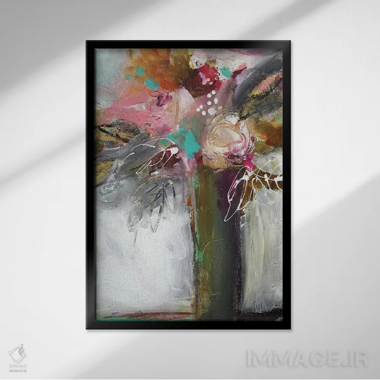 تابلو انتزاعی همه احساسات اثر نیکول ویکمن - نمای قابدار مشکی