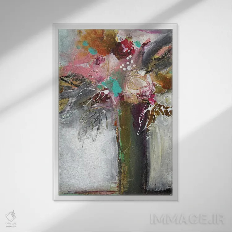 تابلو انتزاعی همه احساسات اثر نیکول ویکمن - نمای قابدار سفید