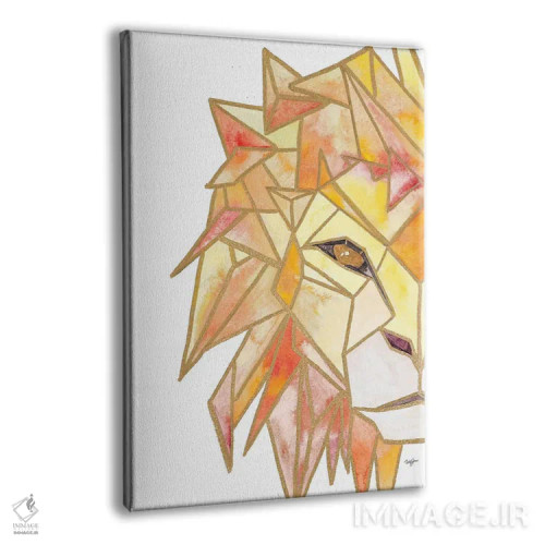 تابلو دکوراتیو شیر رترو اثر نولا جیمز - نمای پرسپکتیو محصول