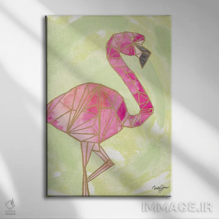 تابلو دکوراتیو اوریگامی روشن ۱ اثر نولا جیمز - نمای روبهرو روی دیوار