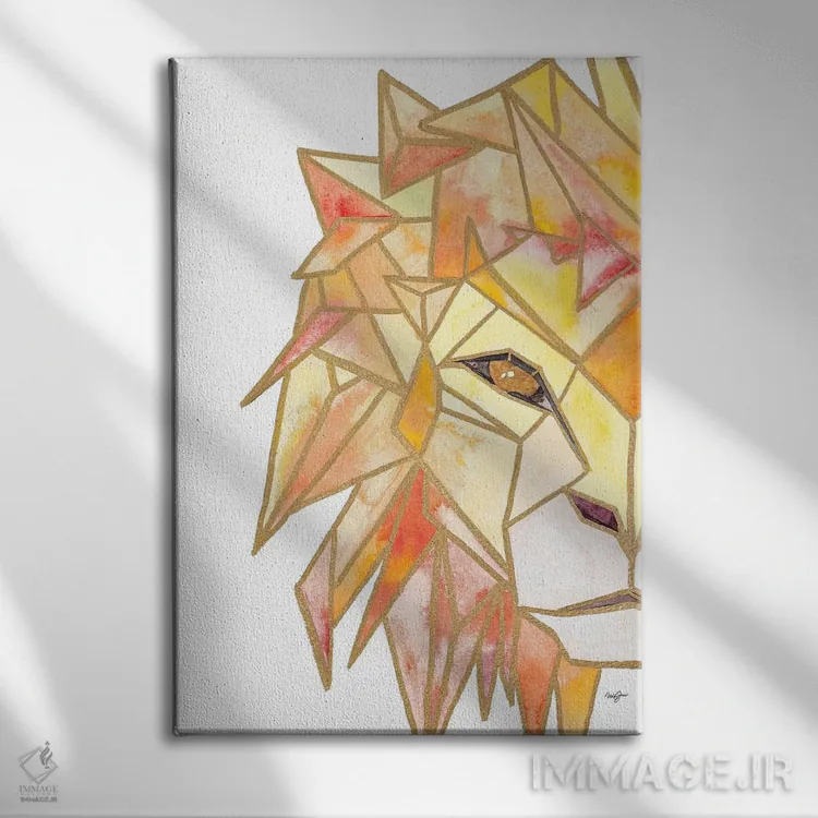 تابلو دکوراتیو شیر رترو اثر نولا جیمز - نمای روبهرو روی دیوار