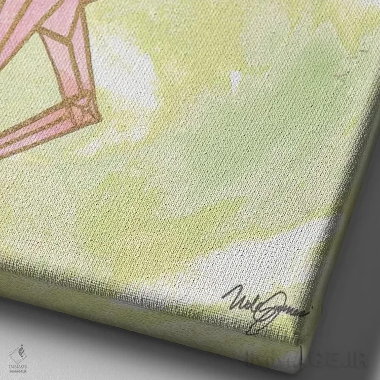 تابلو دکوراتیو اوریگامی روشن ۱ اثر نولا جیمز - نمای نزدیک بافت بوم