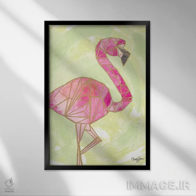 تابلو دکوراتیو اوریگامی روشن ۱ اثر نولا جیمز - نمای قابدار مشکی