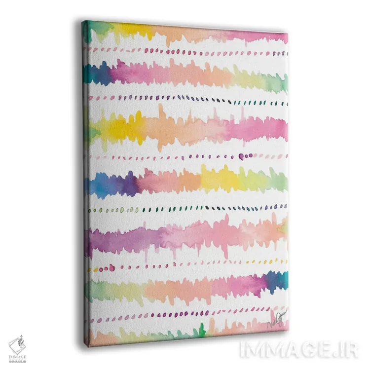 تابلو دکوراتیو نوارهای رنگارنگ I اثر نولا جیمز - نمای پرسپکتیو محصول