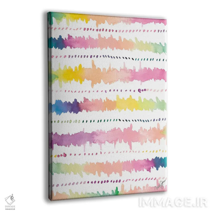 تابلو دکوراتیو نوارهای رنگارنگ I اثر نولا جیمز - نمای پرسپکتیو محصول