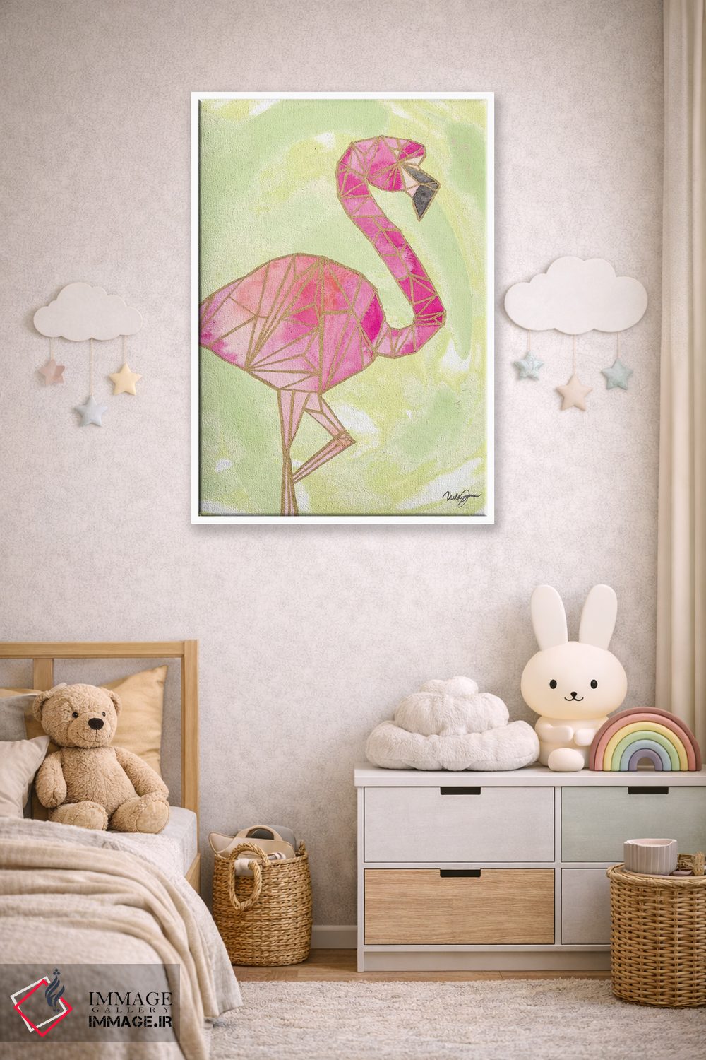 تابلو دکوراتیو اوریگامی روشن ۱ اثر نولا جیمز - D4W