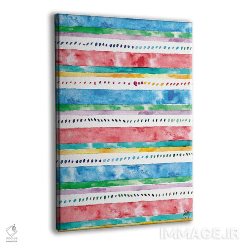 تابلو دکوراتیو نوارهای رنگارنگ II اثر نولا جیمز - نمای پرسپکتیو محصول