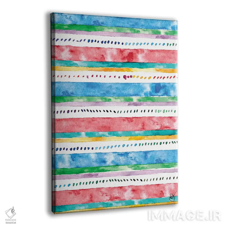 تابلو دکوراتیو نوارهای رنگارنگ II اثر نولا جیمز - نمای پرسپکتیو محصول