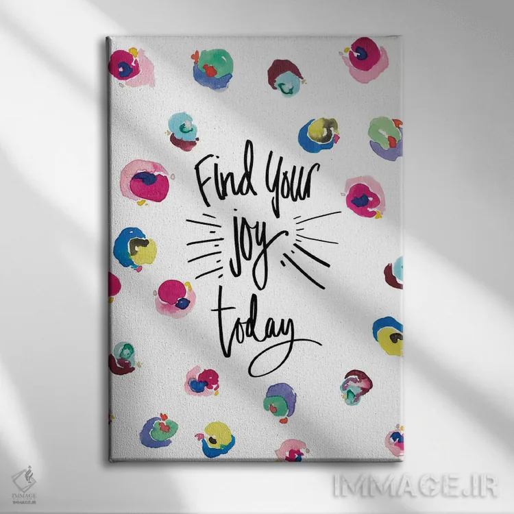 تابلو دکوراتیو شادی خود را پیدا کن اثر نولا جیمز - نمای روبهرو روی دیوار