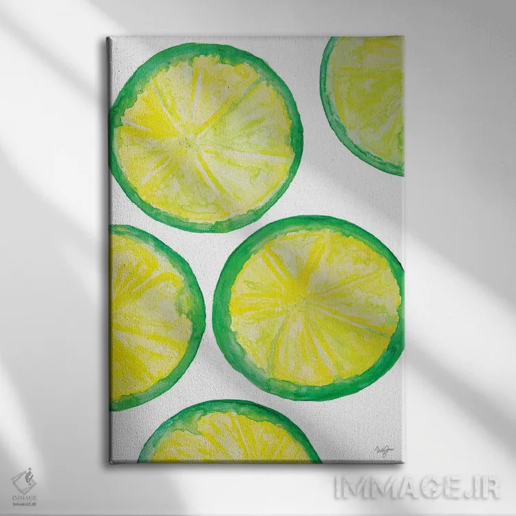 تابلو دکوراتیو ضربه ی میوه ای II اثر نولا جیمز - نمای روبهرو روی دیوار