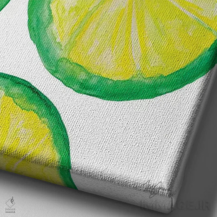 تابلو دکوراتیو ضربه ی میوه ای II اثر نولا جیمز - نمای نزدیک بافت بوم