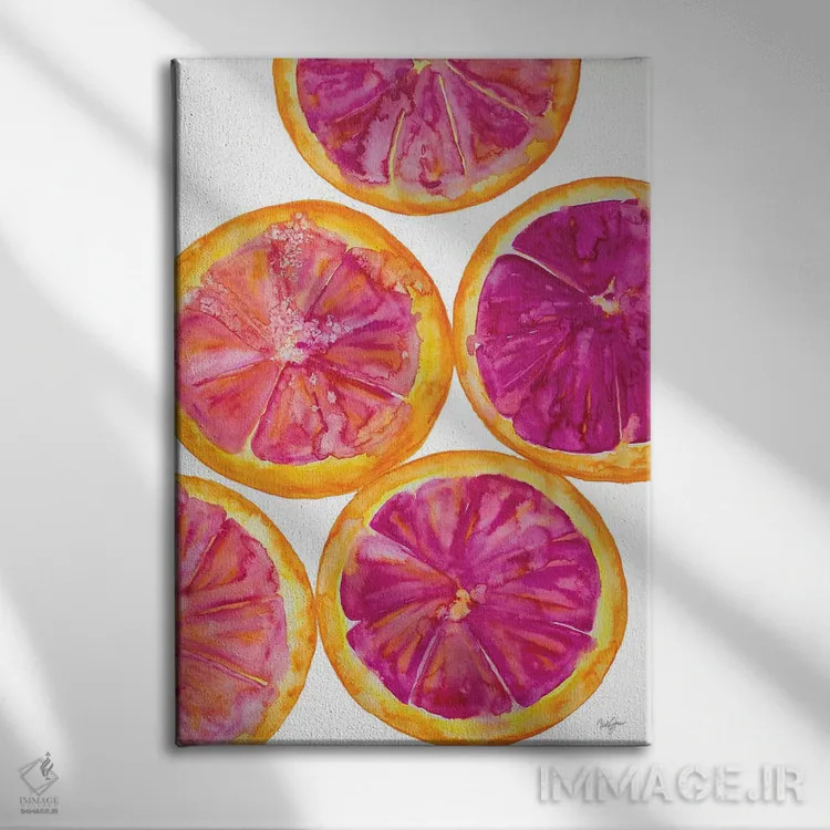 تابلو دکوراتیو ضربه ی میوه ای I اثر نولا جیمز - نمای روبهرو روی دیوار