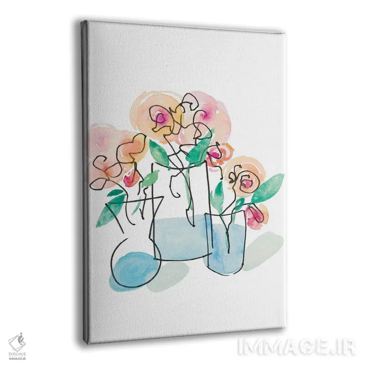 تابلو دکوراتیو سه گلدان اثر نولا جیمز - نمای پرسپکتیو محصول