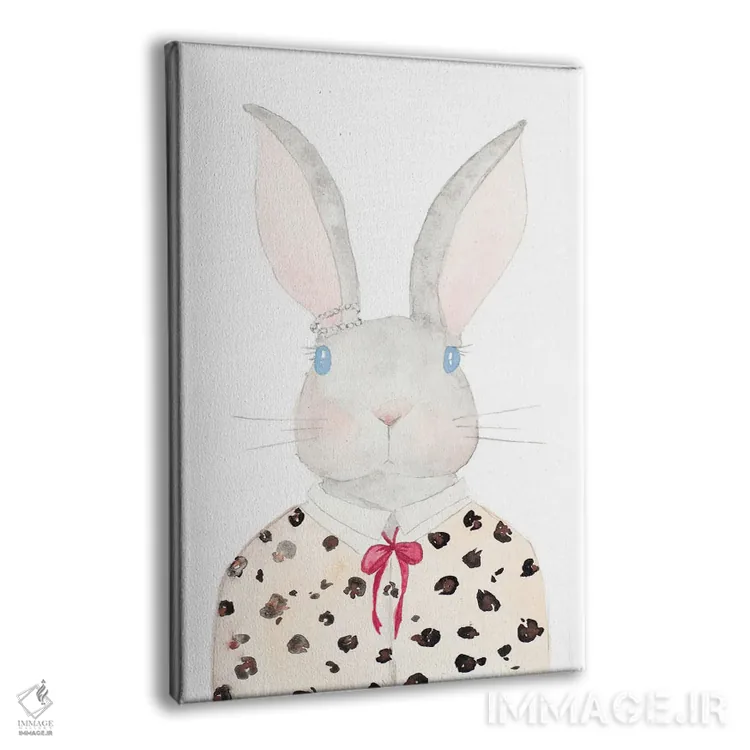 تابلو دکوراتیو خرگوش بافتنی اثر نولا جیمز - نمای پرسپکتیو محصول