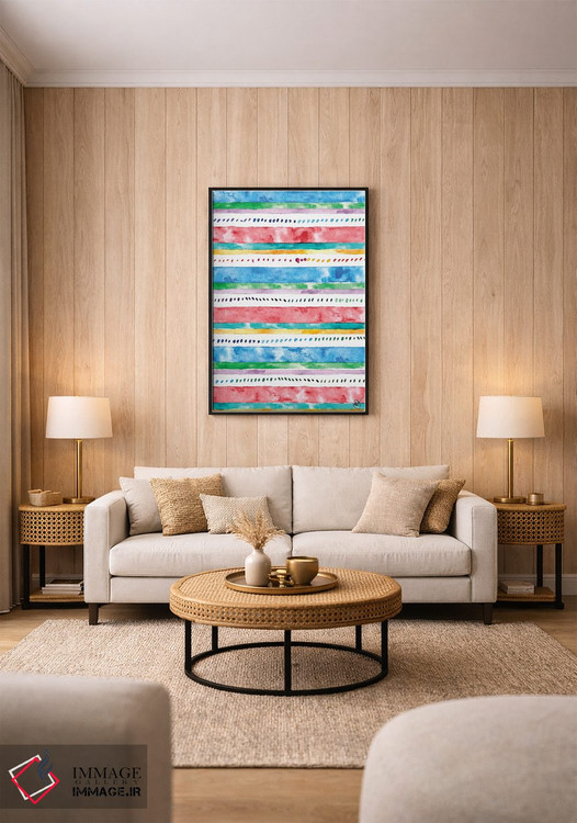 تابلو دکوراتیو نوارهای رنگارنگ II اثر نولا جیمز - D1B