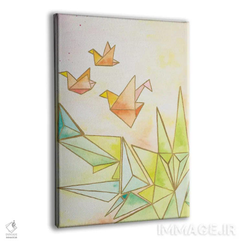تابلو دکوراتیو درنای اوریگامی اثر نولا جیمز - نمای پرسپکتیو محصول