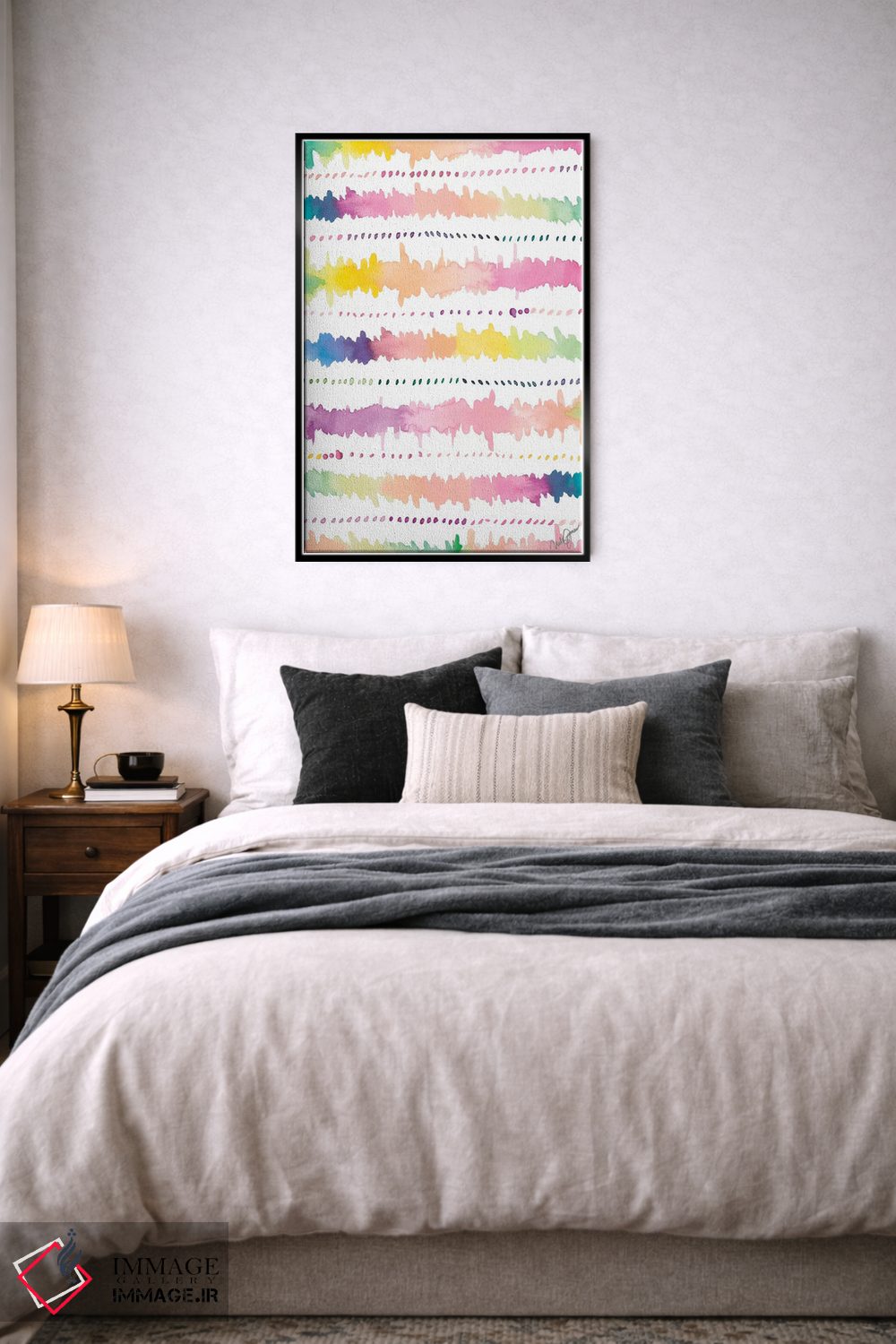 تابلو دکوراتیو نوارهای رنگارنگ I اثر نولا جیمز - D6B