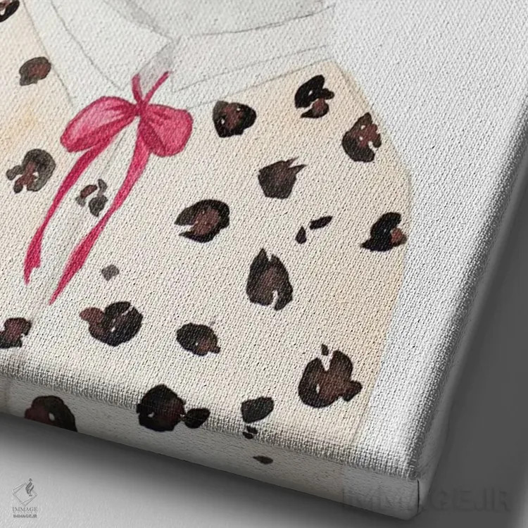 تابلو دکوراتیو خرگوش بافتنی اثر نولا جیمز - نمای نزدیک بافت بوم