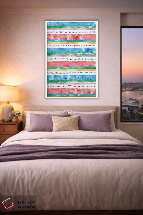 تابلو دکوراتیو نوارهای رنگارنگ II اثر نولا جیمز - D3W