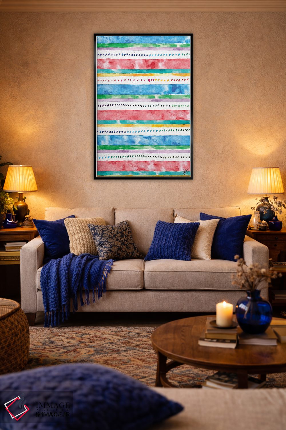 تابلو دکوراتیو نوارهای رنگارنگ II اثر نولا جیمز - D5B