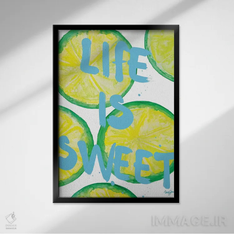 تابلو دکوراتیو تازه و شیرین II اثر نولا جیمز - نمای قابدار مشکی