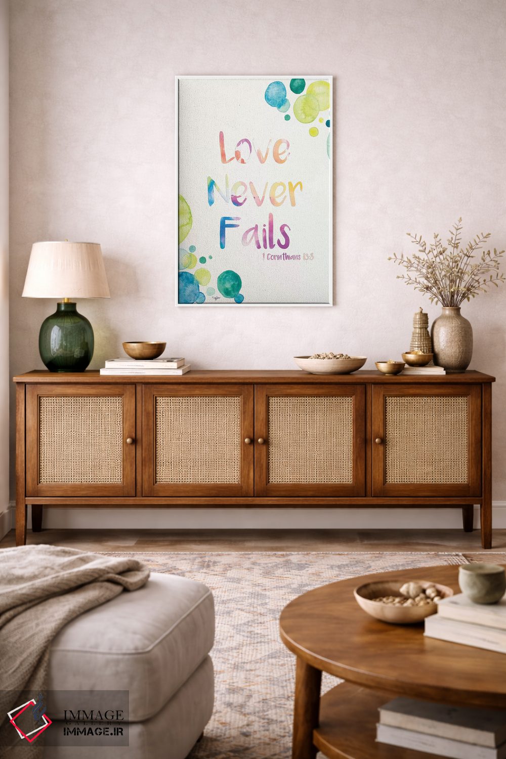 تابلو دکوراتیو عشق هرگز شکست نمی خورد اثر نولا جیمز - D2W