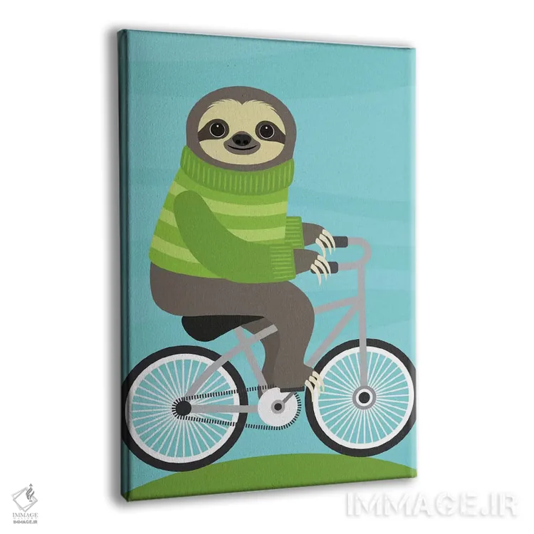 تابلو دکوراتیو تنبل دوچرخه سوار اثر نانسی لی - نمای پرسپکتیو محصول