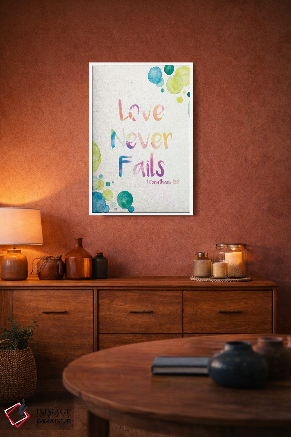 تابلو دکوراتیو عشق هرگز شکست نمی خورد اثر نولا جیمز - D3W