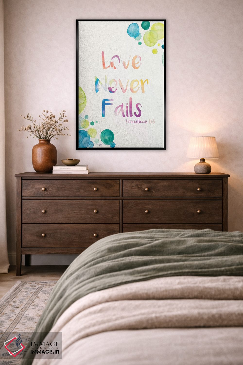 تابلو دکوراتیو عشق هرگز شکست نمی خورد اثر نولا جیمز - D4B